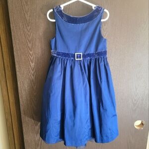 Gymboree Blue Velvet Trim Formal Dress